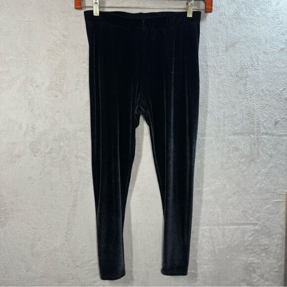 Soft Surroundings Pants - Soft Surroundings Black Velvet Elastic Waist  Pull On Pants Leggings Size‎ S